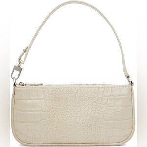 By Far Rachel Bag – Cream Croc-Embossed Leather Shoulder Bag